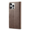 For iPhone 14 Pro Max LC.IMEEKE Calf Texture Horizontal Flip Leather Case (Brown)