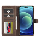 For iPhone 14 Pro Max LC.IMEEKE Calf Texture Horizontal Flip Leather Case (Brown)