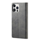 For iPhone 14 Pro Max LC.IMEEKE Calf Texture Horizontal Flip Leather Case (Black)
