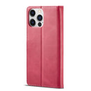For iPhone 14 Pro Max LC.IMEEKE Calf Texture Horizontal Flip Leather Case (Red)