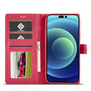 For iPhone 14 Pro Max LC.IMEEKE Calf Texture Horizontal Flip Leather Case (Red)