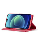 For iPhone 14 Pro Max LC.IMEEKE Calf Texture Horizontal Flip Leather Case (Red)