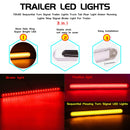 2 PCS 72LEDs Two-color Brake Turn Tail Light(Transparent Shell Red Light + Flowing Yellow Light)
