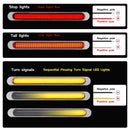 2 PCS 72LEDs Two-color Brake Turn Tail Light(Red Shell Red Light + Flowing Yellow Light)