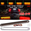 2 PCS 72LEDs Two-color Brake Turn Tail Light(Transparent Shell Red Light + Flowing Yellow Light)
