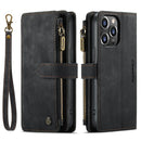 CaseMe C30 Multifunctional Phone Leather Case For iPhone 14 Pro(Black)