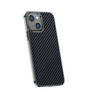 Carbon Fiber Kevlar Electroplate Phone Case For iPhone 14(Black)