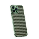 Carbon Fiber Kevlar Electroplate Phone Case For iPhone 14 Pro(Green)