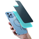 For iPhone 14 Pro Max Carbon Fiber Kevlar Electroplate Phone Case (Black)