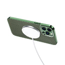 For iPhone 14 Pro Max Carbon Fiber Kevlar Electroplate Phone Case (Black)