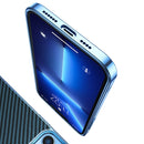 For iPhone 14 Pro Max Carbon Fiber Kevlar Electroplate Phone Case (Black)