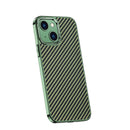 Carbon Fiber Kevlar Electroplate Phone Case For iPhone 13(Green)