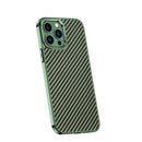 Carbon Fiber Kevlar Electroplate Phone Case For iPhone 13 Pro Max(Green)