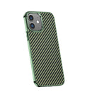 Carbon Fiber Kevlar Electroplate Phone Case For iPhone 12(Green)