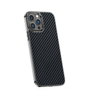 Carbon Fiber Kevlar Electroplate Phone Case For iPhone 12 Pro Max(Black)
