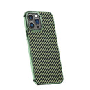 Carbon Fiber Kevlar Electroplate Phone Case For iPhone 12 Pro Max(Green)