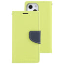 For iPhone 14 Plus GOOSPERY FANCY DIARY Cross Texture Leather Case (Green)