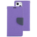 For iPhone 14 Plus GOOSPERY FANCY DIARY Cross Texture Leather Case (Purple)