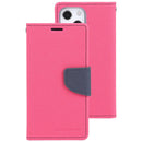 For iPhone 14 Plus GOOSPERY FANCY DIARY Cross Texture Leather Case (Rose Red)