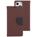 For iPhone 14 Plus GOOSPERY FANCY DIARY Cross Texture Leather Case (Brown)