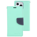 GOOSPERY FANCY DIARY Cross Texture Leather Case For iPhone 14 Pro(Mint Green)