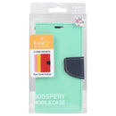 GOOSPERY FANCY DIARY Cross Texture Leather Case For iPhone 14 Pro(Mint Green)