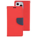 GOOSPERY FANCY DIARY Cross Texture Leather Case For iPhone 14 Pro(Red)