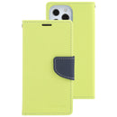 For iPhone 14 Pro Max GOOSPERY FANCY DIARY Cross Texture Leather Case (Green)