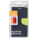 For iPhone 14 Pro Max GOOSPERY FANCY DIARY Cross Texture Leather Case (Navy Blue)