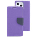 For iPhone 14 Pro Max GOOSPERY FANCY DIARY Cross Texture Leather Case (Purple)