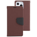 For iPhone 14 Pro Max GOOSPERY FANCY DIARY Cross Texture Leather Case (Brown)