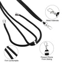For iPhone 14 Plus Lanyard Slide Camshield Ring Card Phone Case (Black)