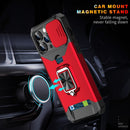 For iPhone 14 Pro Max Lanyard Slide Camshield Ring Card Phone Case (Black)