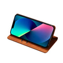 For iPhone 14 Skin Feel Magnetic Leather Phone Case (Light Brown)