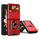 For Samsung Galaxy Z Flip4 Lanyard Slide Camshield Ring Phone Case(Red)
