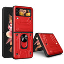 For Samsung Galaxy Z Flip4 Lanyard Slide Camshield Card Phone Case(Red)