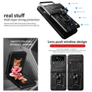 For Samsung Galaxy Z Flip4 Lanyard Slide Camshield Card Phone Case(White)