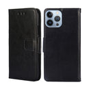 For iPhone 14 Pro Crystal Texture Horizontal Flip Leather Phone Case(Black)