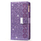 For Samsung Galaxy Z Fold 4 Multi-card Slots Laser Carving Glitter Zipper Leather Case(Purple)