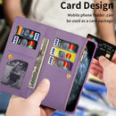 For Samsung Galaxy Z Fold 4 Multi-card Slots Laser Carving Glitter Zipper Leather Case(Purple)