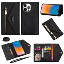 For iPhone 14 Skin Feel Zipper Horizontal Flip Leather Case Pro Max(Black)