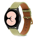 For Samsung Galaxy Watch5 Pro 45mm/5 44mm/5 40mm Plain Weave Leather Watch Band(Avocado Green)