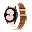 For Samsung Galaxy Watch5 Pro 45mm/5 44mm/5 40mm Plain Weave Leather Watch Band(Beige White)