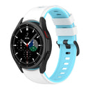 For Samsung Galaxy Watch5 Pro 45mm/5 44mm/5 40mm Two-color Silicone Strap Watch Band(White Sky Blue)