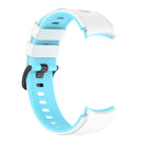 For Samsung Galaxy Watch5 Pro 45mm/5 44mm/5 40mm Two-color Silicone Strap Watch Band(White Sky Blue)