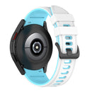 For Samsung Galaxy Watch5 Pro 45mm/5 44mm/5 40mm Two-color Silicone Strap Watch Band(White Sky Blue)