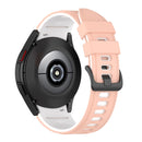 For Samsung Galaxy Watch5 Pro 45mm/5 44mm/5 40mm Two-color Silicone Strap Watch Band(Pink White)