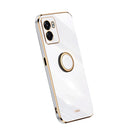 For OPPO A57 4G XINLI Straight Edge Electroplate TPU Phone Case with Ring(White)