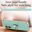 For OPPO A57 4G XINLI Straight Edge Electroplate TPU Phone Case with Ring(White)