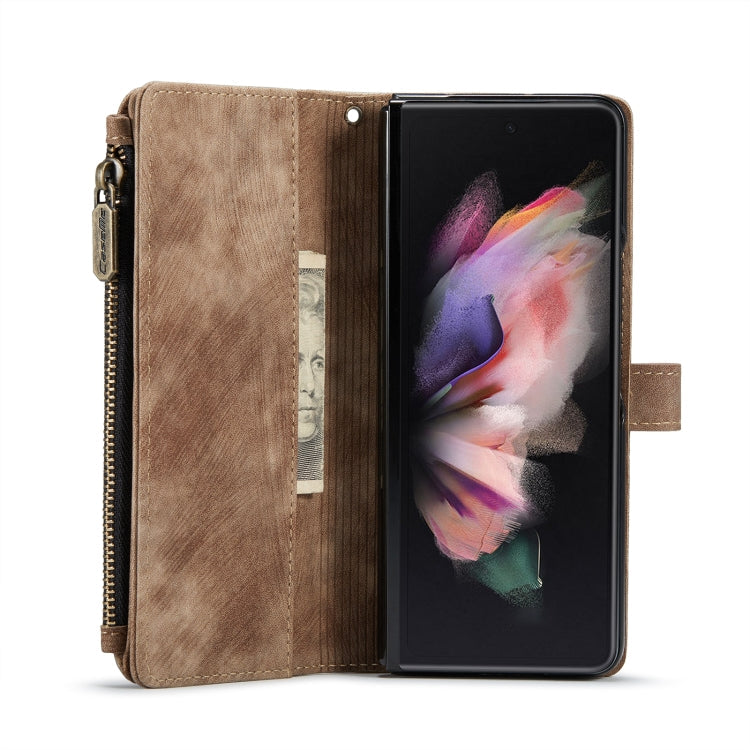 For Samsung Galaxy Z Fold4 5G CaseMe C30 Multifunctional Phone Leather Phone Case(Brown)